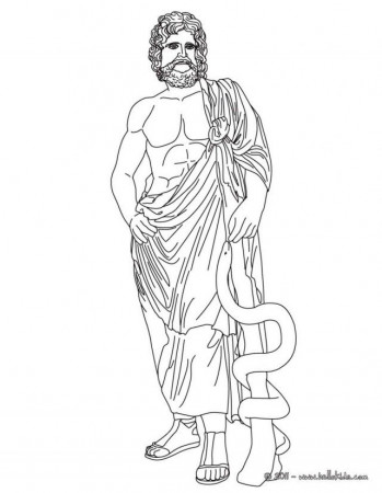 Asclepius Greek God Of Medecine Coloring Page Pg Source Fans 