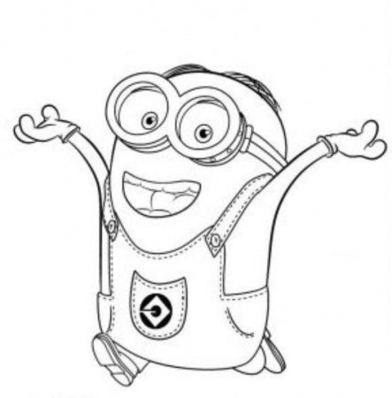 Print Dave Happy Two Eyed Minion Coloring Page or Download Dave 