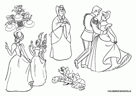 Cinderella Coloring Pages - Free Coloring Pages For KidsFree 