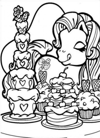 Drug Free Coloring Pages Pony Loves Cupcakes Colouring Pages 