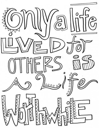 Inspirational Quotes Coloring Pages | Coloring Pics