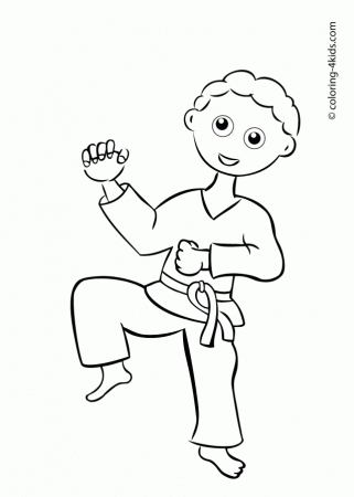 Karate Sports Coloring Pages For Kids Free Printable 224559 Karate 