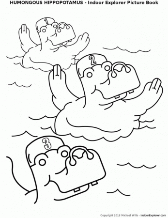Printing Humongous Hippopotamus Coloring Synchronized Swimming 