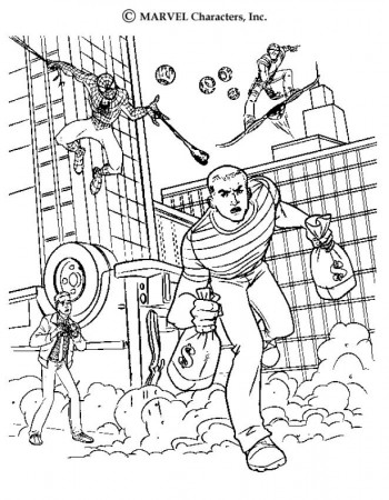 SPIDER-MAN coloring pages - Sandman stealing money
