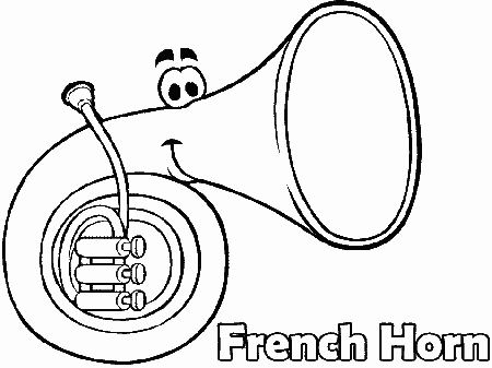 Frenchhorn Face Music Coloring Pages Amp Coloring Book 2014 