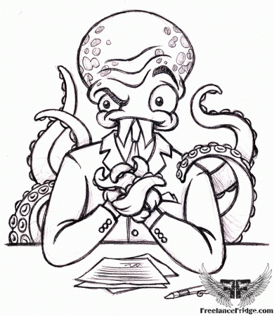 Octopus Businessman : Freelance Fridge- Illustration & Character 