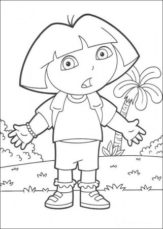 DORA THE EXPLORER coloring pages - Happy Birthday Boots