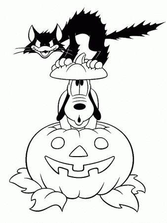 Halloween Mickey Mouse & Pluto Black Cat > Disney's Printable 
