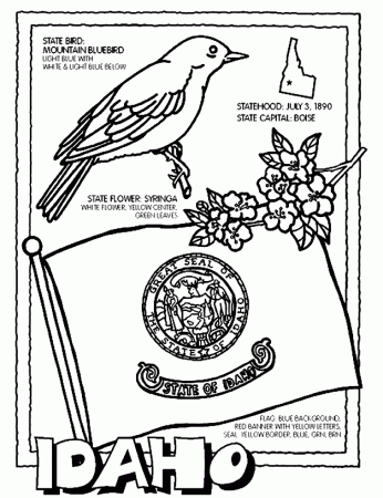 Idaho coloring page | West Coast Trip