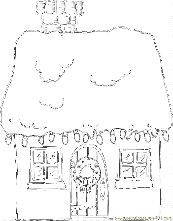Coloring Pages Xmas House 01 (Architecture > Houses) - free 