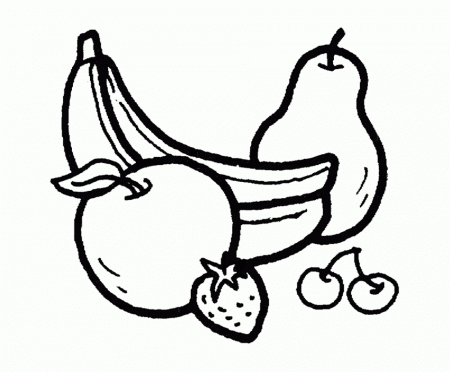 Bananas And Other Fruits Coloring Page For Kids - Fruit Coloring 