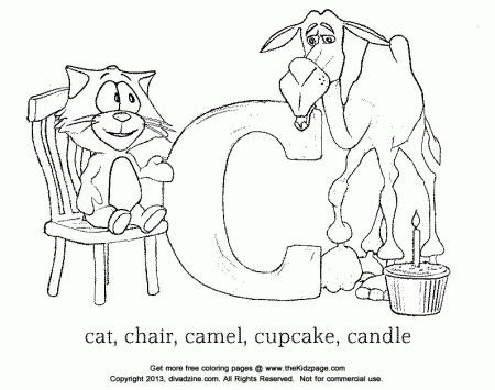 Letter C Coloring ABC's - Free Coloring Pages for Kids - Printable 