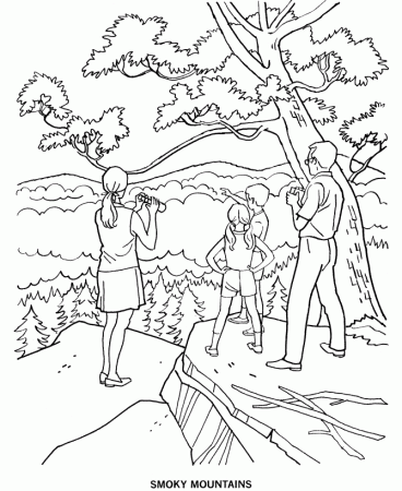Arbor Day Coloring Pages - Smoky Mountains National Park Coloring 