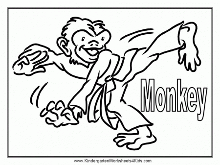 Animal Coloring Monkey Coloring Page Monkey Coloring Page : monkey 