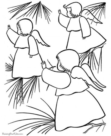 Beautiful Angel Christmas Tree Ornaments Christmas Coloring Page 