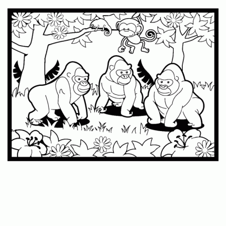 Gorilla Coloring Pages For Kids | 99coloring.com