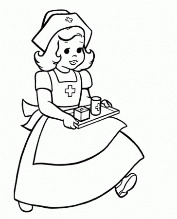 Printable Nurses Bring Drug Equipment Coloring Pages - Holidays 