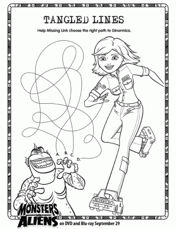 Monsters vs. Aliens - Coloring Activity Sheets
