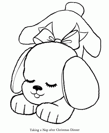 Bible Printables: Santa Christmas Coloring Pages - Stuffed Puppy