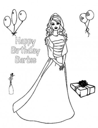 birthday princess Colouring Pages (page 2)