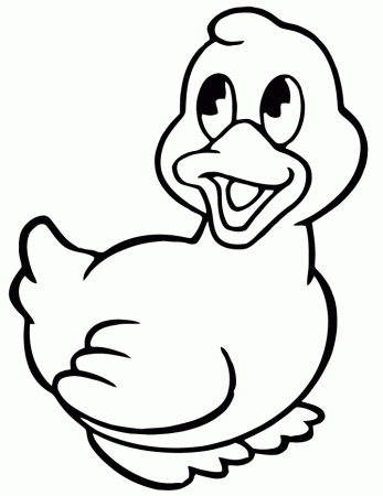 Cartoon Duck On Log Coloring Page | Free Printable Coloring Pages