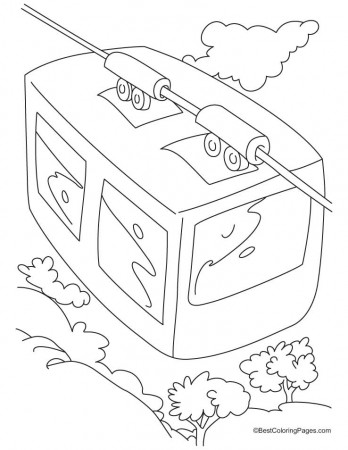 A top view of cable car coloring pages | Download Free A top view 