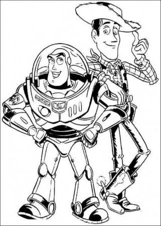Print Buzz Lightyear And Woody Sheriff Toy Story Coloring Pages or 