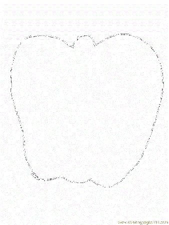 pages apple cartoons simple shapes printable coloring page
