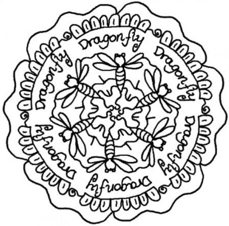 Download Dragonfly Mandala Coloring Pages Or Print Dragonfly 