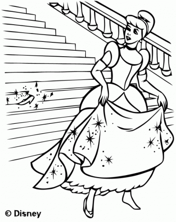 Coloriage Cendrillon 4 Gif Dans Coloring Cinderella Free 266255 