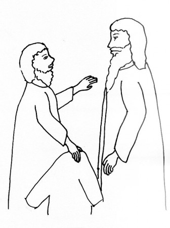 Bible Story Coloring Page for Jesus and Blind Bartimaeus | Free 