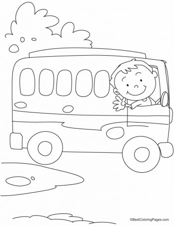 The bus driver says OK, TATA, Bye-Bye coloring pages | Download 