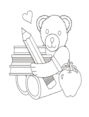 Activity Bear Kindergarten Coloring Pages - Kindergarten Day 