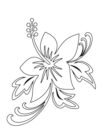 State Flower Coloring Pages Hawaii Page Hawaian Flowers Gaagin 