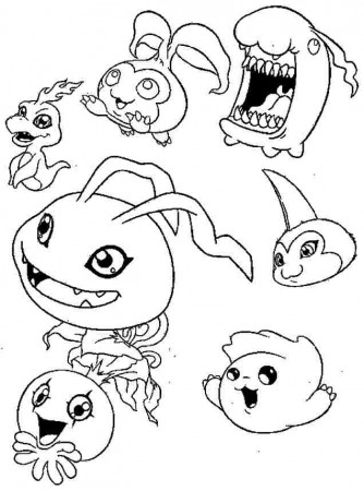 25081] Cartoon Digimon Colouring Pages Printable Free For Toddler.