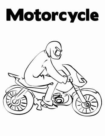 Motorcycle Printable Coloring Page | Coloring