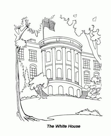 July 4th Coloring Pages - The White House Independence Day 