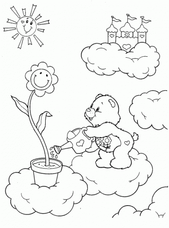 Care Bears Tending The Garden Coloring Pages - Care Bears Coloring 