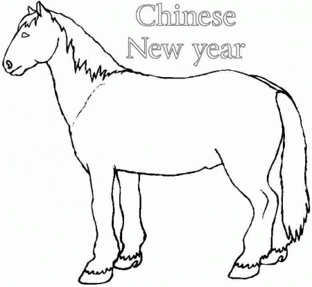 Printable Colouring Pages 2014 Wooden Horse Chinese New Year For 