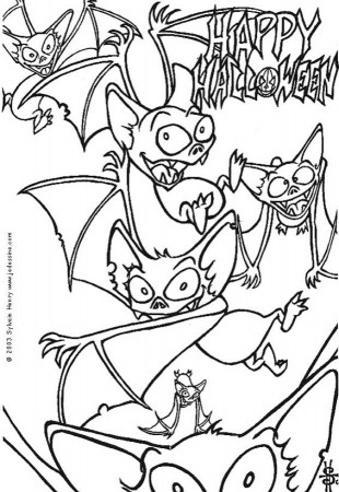 Flying Bat Coloring Page Halloween Bat Pages