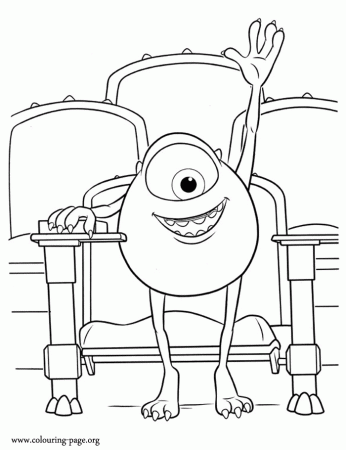 Monsters University - Mike during his first class coloring page