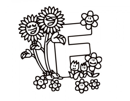Printable Letter F (Kiddy) coloring page from FreshColoring.