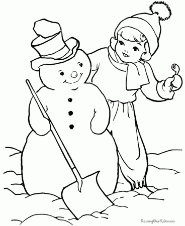 Kid's Snowman Coloring Pages
