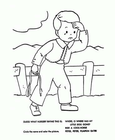 BlueBonkers: Nursery Rhymes Quiz Coloring Page Sheets - Oh Where 