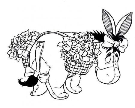 Disney Cartoon Eeyore with Flowers Coloring Pictures | Disney 