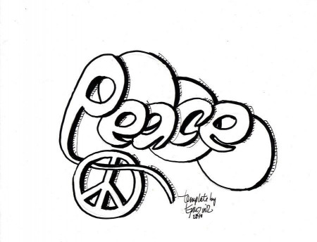 Graffiti Peace Colouring Pages