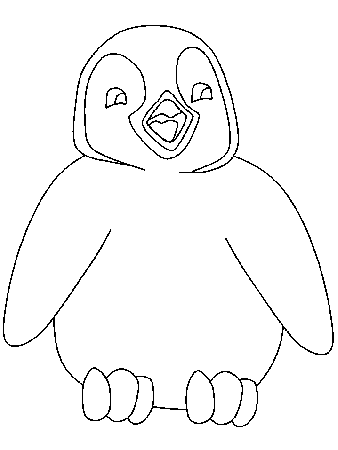 Baby Penguin Coloring Page For Kids