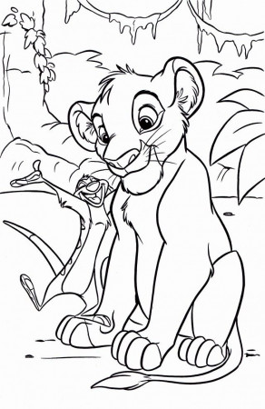 Coloring Pages Disney Walt Disney Coloring Pages Timon Amp Simba 