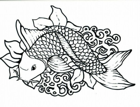 Koi Fish Coloring Page Kids | 99coloring.com