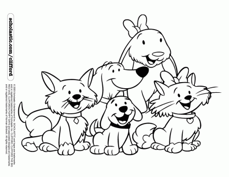 Clifford and his pals coloring page | Clifford